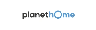 Logo von PlanetHome Immobilien mit blau-grünem Schriftzug auf weißem Hintergrund.