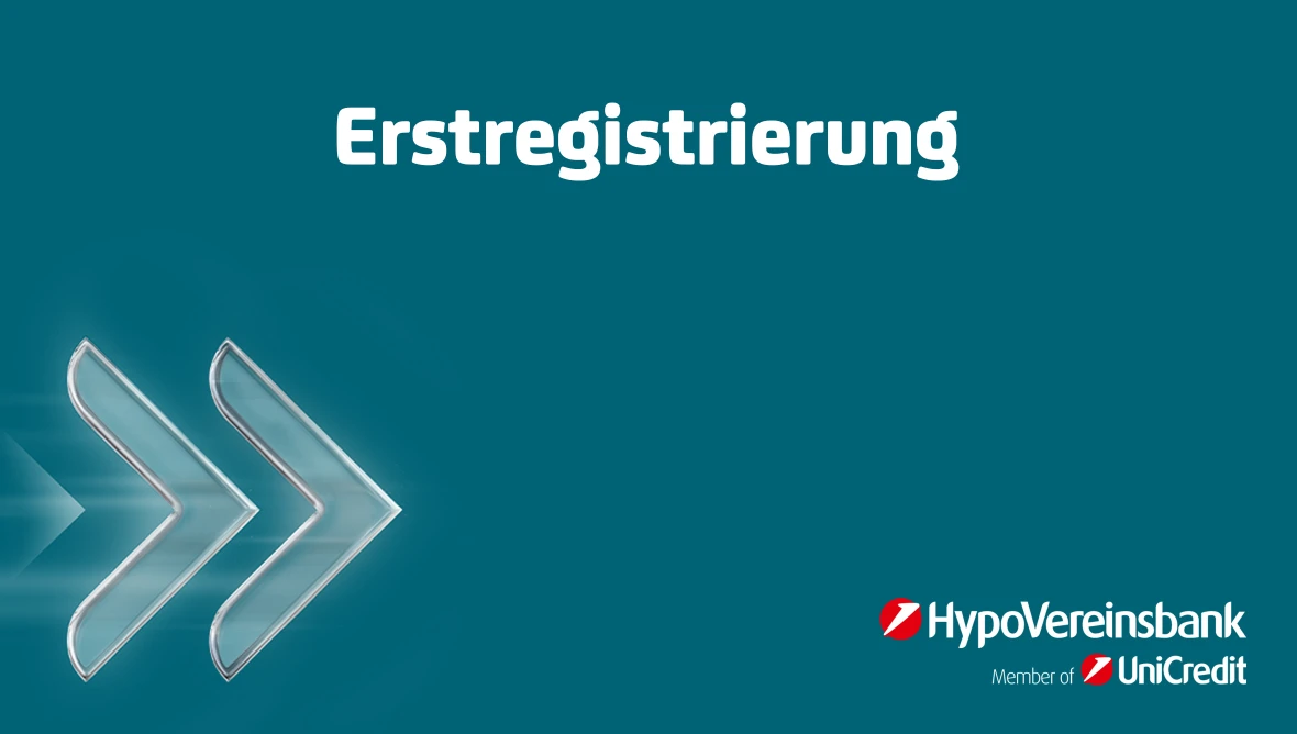 Introbild in blau mit dem Title Erstanmeldung