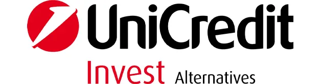 Logo von UniCredit Invest Alternatives  mit roter Schrift.