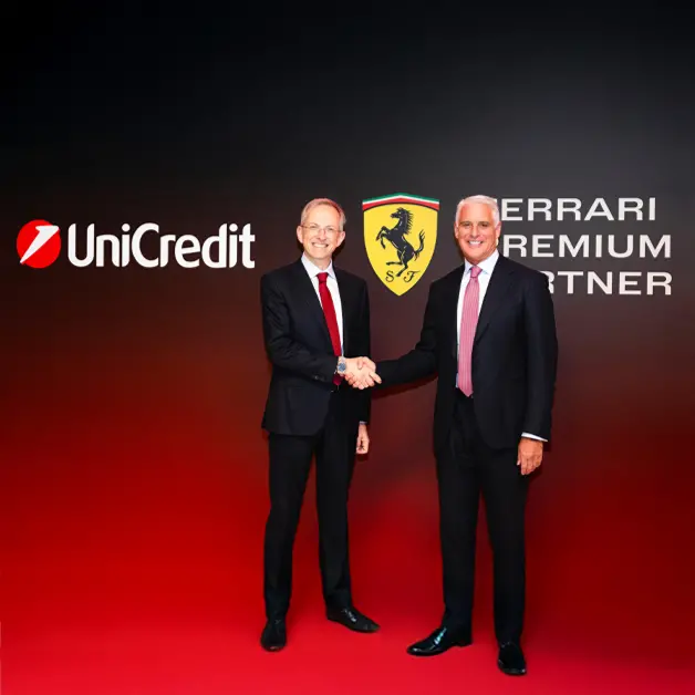 UniCredit CEO Andrea Orcel and Ferrari CEO Benedetto Vigna.